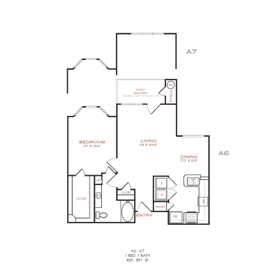 floor plan for a two bedroom apartment at The NEO Midtown