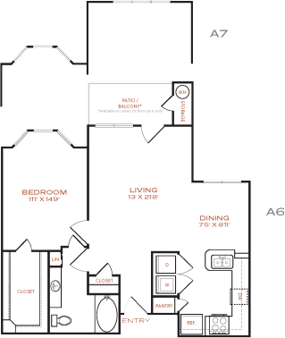 a floor plan for a two bedroom apartment at The NEO Midtown